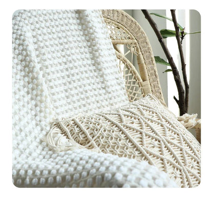 Spring Bliss Knitted Breathable Sofa Couch Blanket Throw