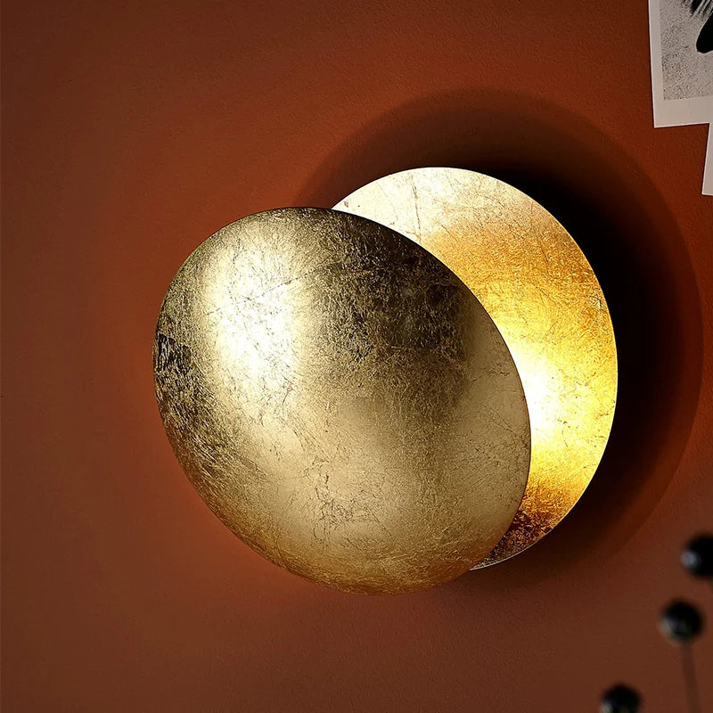 Celestial LED Brass Moon Wall Light Fixture