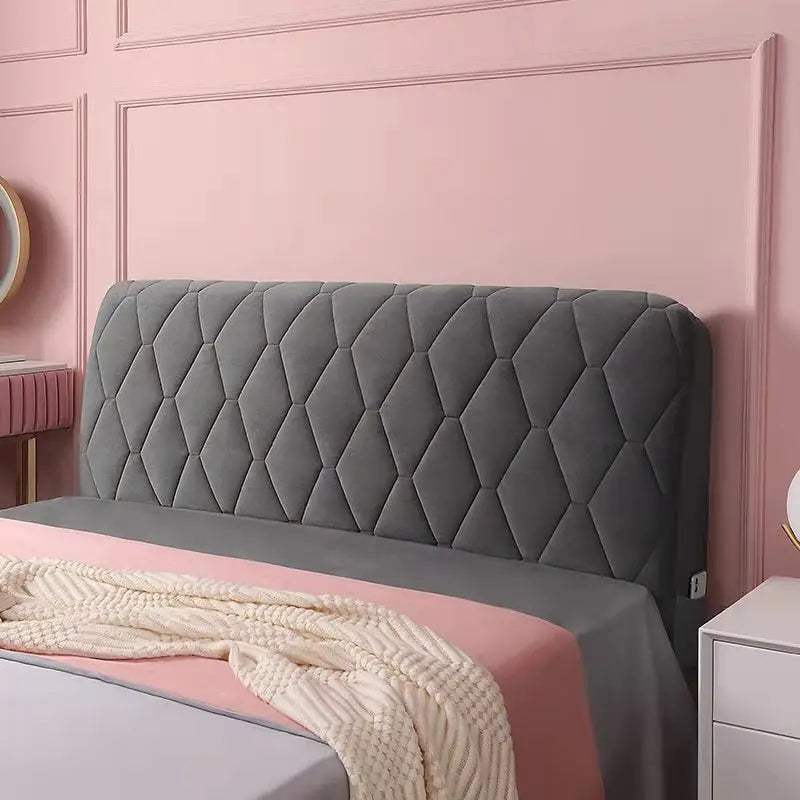 Plush Perfection Elevate Your Bedroom with a Velvet Headboard Cover