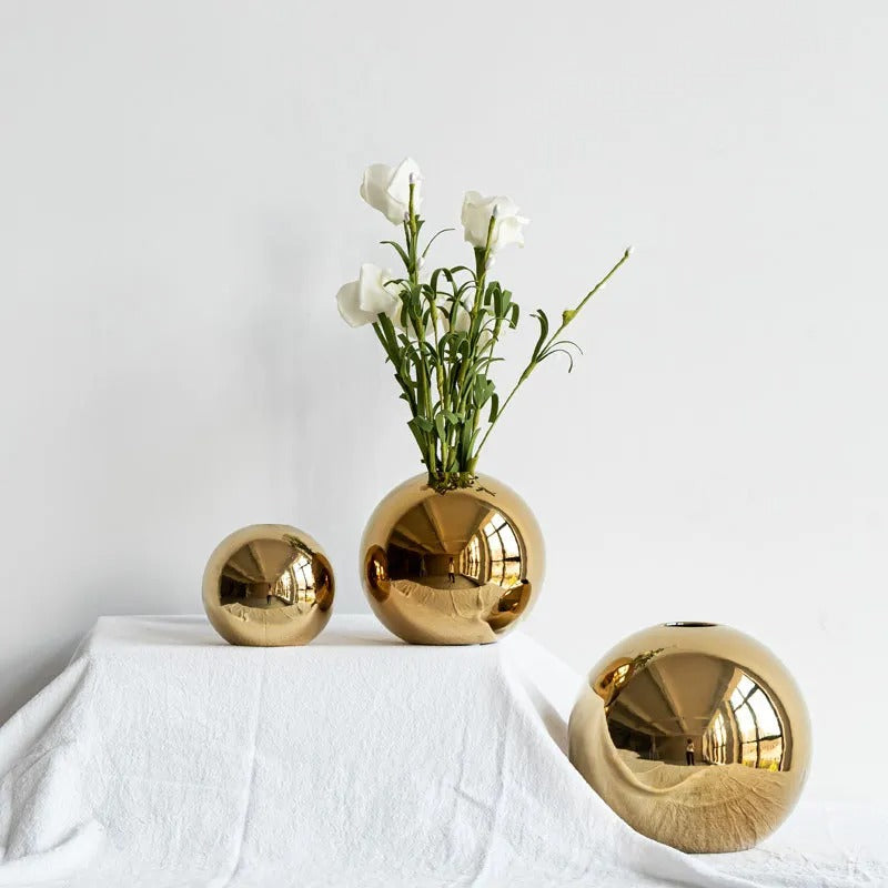 DecoDazzle Gold Plated Ceramic Vase