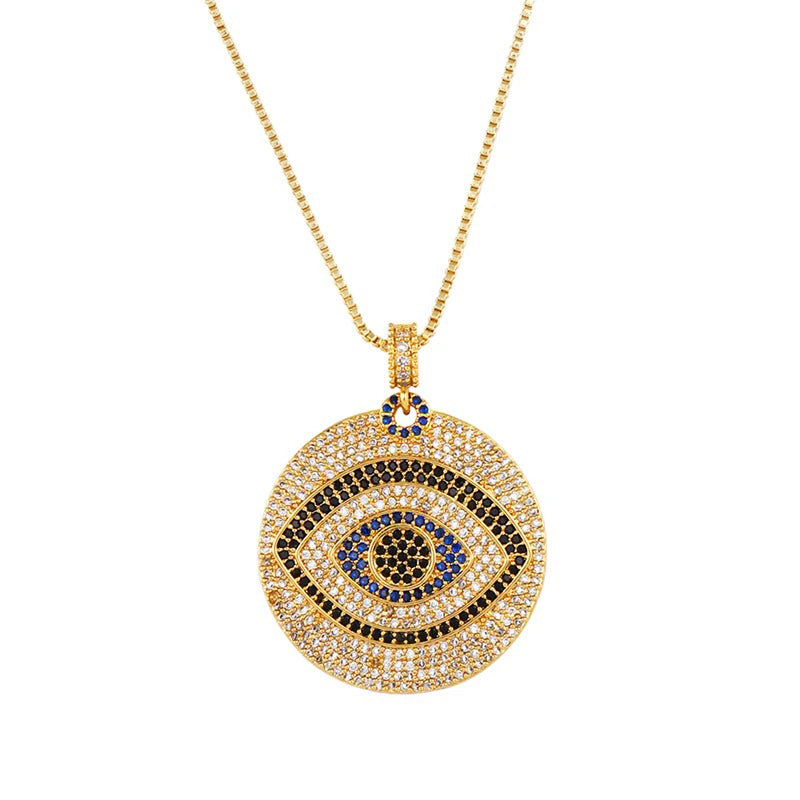 Luxe Gazer Gold Plated Zirconia Eye Necklace