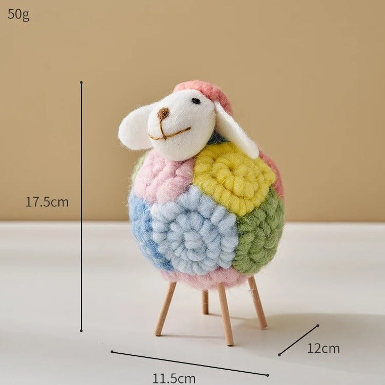 Tori Mons Snuggly Felt Sheep Room Decor Figurine