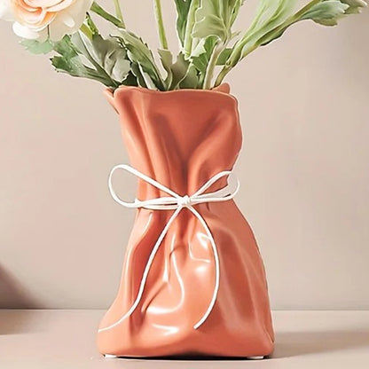 Whimsy Sculpted Illusion Ceramic Vase