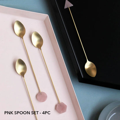 4 Piece Deco Dine Artful Gold-Plated Fork Spoon Set
